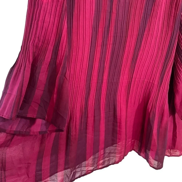 Added Dimensions for Catherines Blouse 3X Beaded Accordion Pleated Cranberry Red - Picture 6 of 7